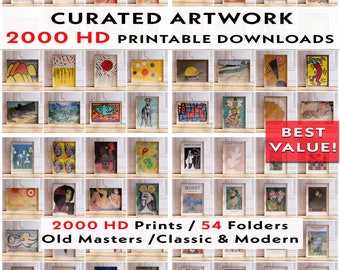 2000+ Printable Wall Art Prints for Home Decor - Gallery Set - MEGA BUNDLE 2000+ Art Prints Set - Gallery Wall Decoration - Digital Art
