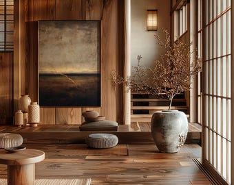 Earthen Light — Abstract Textured Wall Art | Modern Minimalist Painting | Wabi-Sabi Home Decor | Printed Wall Art 643