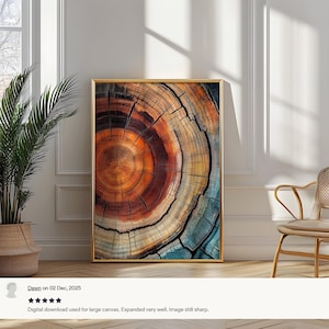 Elegant Tree Rings Nature Abstract Nordic Wall Art with organic charm, bold elegance, and the natural beauty of wood grain.