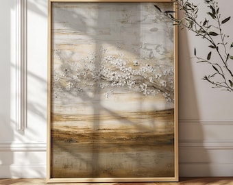 Neutral Wall Art - Eternal Grain III – Earth Texture Art | Neutral Beige Wall Decor | Minimal Japandi Fine Art Print -  1002