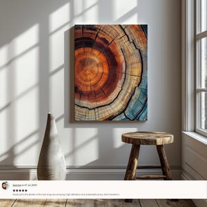 Elegant Tree Rings Nature Abstract Nordic Wall Art with organic charm, bold elegance, and the natural beauty of wood grain.