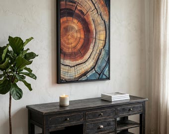 Tree Rings Wall Art: Nordic Abstract Nature Print, Eco-Friendly Canvas Poster 1206