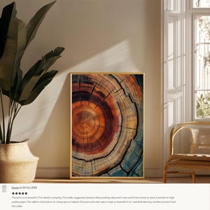 Elegant Tree Rings Nature Abstract Nordic Wall Art with organic charm, bold elegance, and the natural beauty of wood grain.