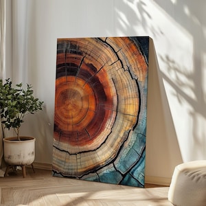Elegant Tree Rings Nature Abstract Nordic Wall Art with organic charm, bold elegance, and the natural beauty of wood grain.