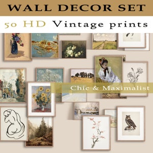 Vintage European Prints Set Rustic Living Room Decor Printable Art Antique Farmhouse Oil Paintings Trendy Now Prints Muted Gallery Wall Set