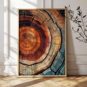 Elegant Tree Rings Nature Abstract Nordic Wall Art with organic charm, bold elegance, and the natural beauty of wood grain.