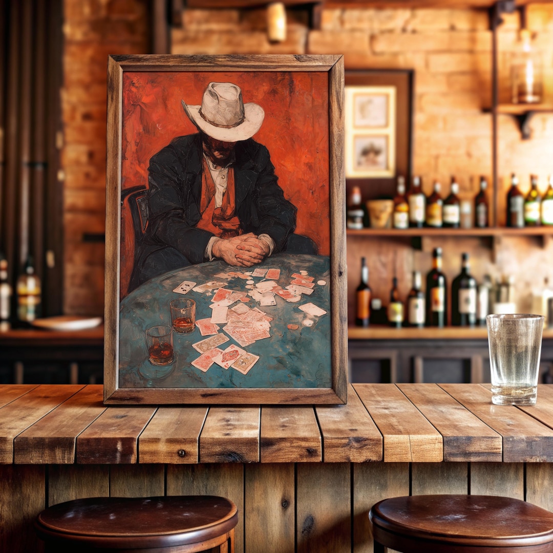 Vintage Card Poster Poker Room Artwork: Retro Casino Wall Decor, Matte ...