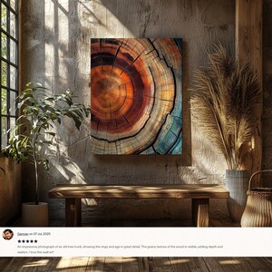 Elegant Tree Rings Nature Abstract Nordic Wall Art with organic charm, bold elegance, and the natural beauty of wood grain.