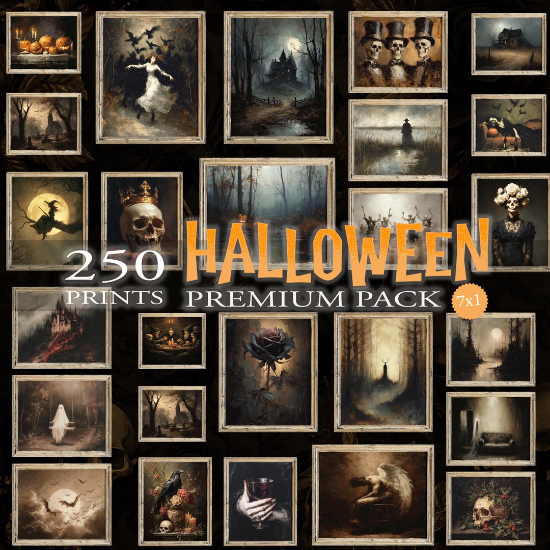 Halloween Prints Wall Art | 250+ Prints Bundle | Spooky Fall Decor ...