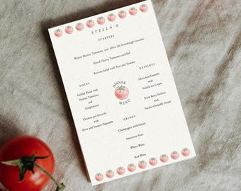 Tomato Menu Template | Editable Design | Digital Download