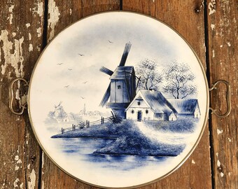 Vintage Westraven Anno 1661 Delft Handwork Tray, Made in Holland