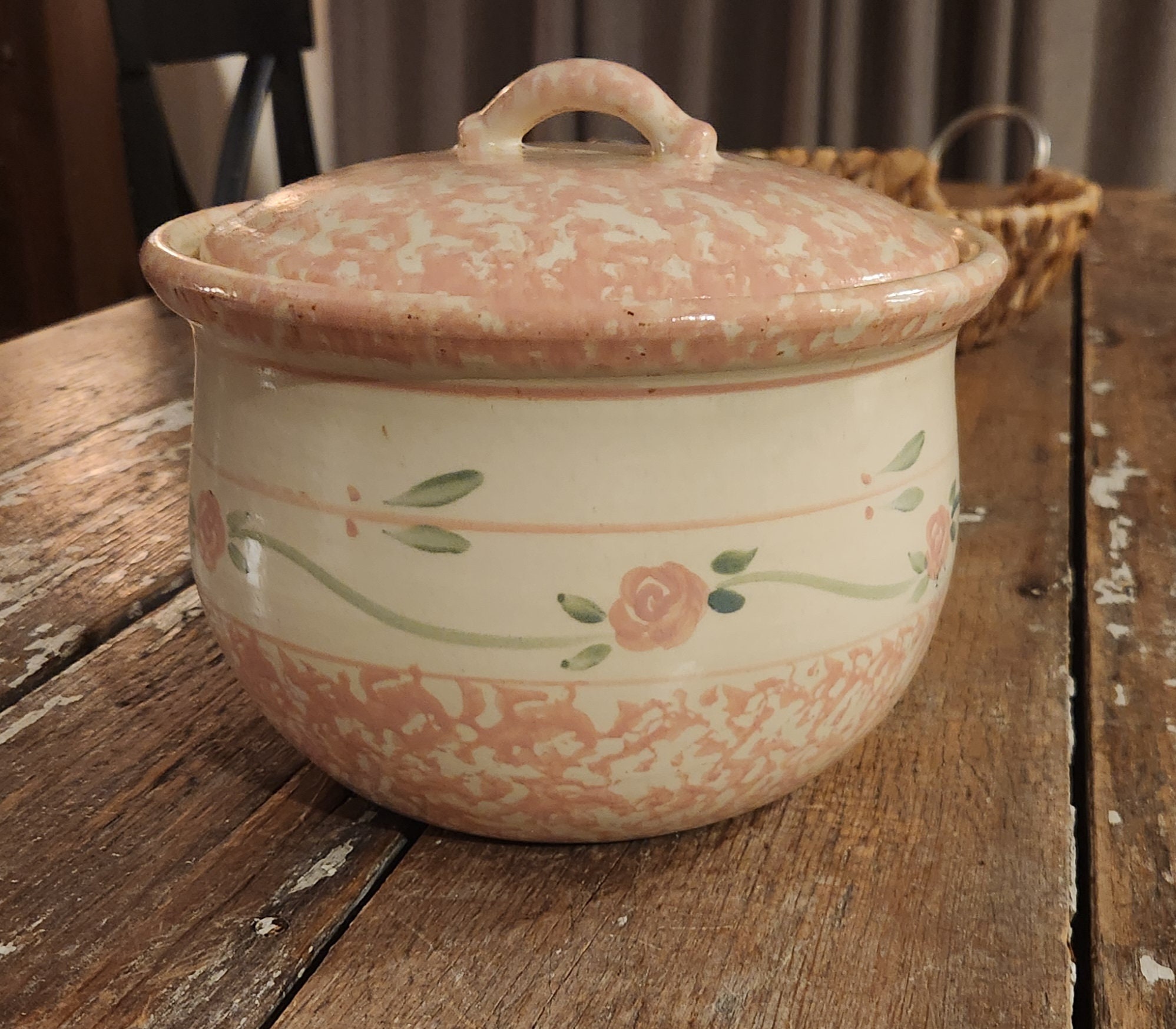 Marshall Pottery Spongeware Crock - Etsy