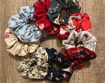 Christmas hair scrunchies