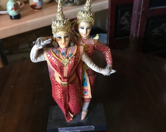 Vintage collectors Doll Thai Dancer Statue Figurines collectable gift home decor Asian inspired