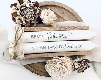 Beste Schwester | Beste Mama | Oma |  beste Freundin | Cousine | Tante | Patentante | Stabkerze personalisiert | Schön, dass es dich gibt