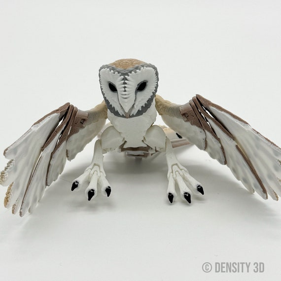 Owl Decor - 3D Printed Owls - Articulating Wings - Realistic Colors and Rainbow Edition - Large and Small
