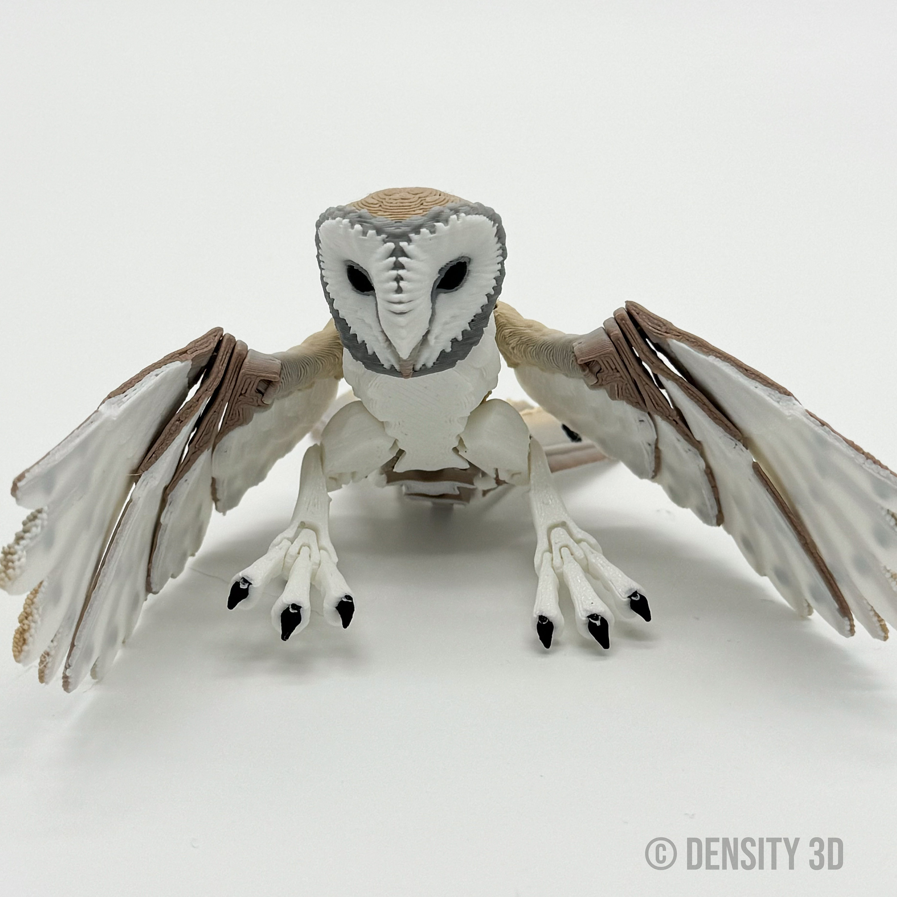 Owl Decor - 3D Printed Owls - Articulating Wings - Realistic Colors and Rainbow Edition - Large and 