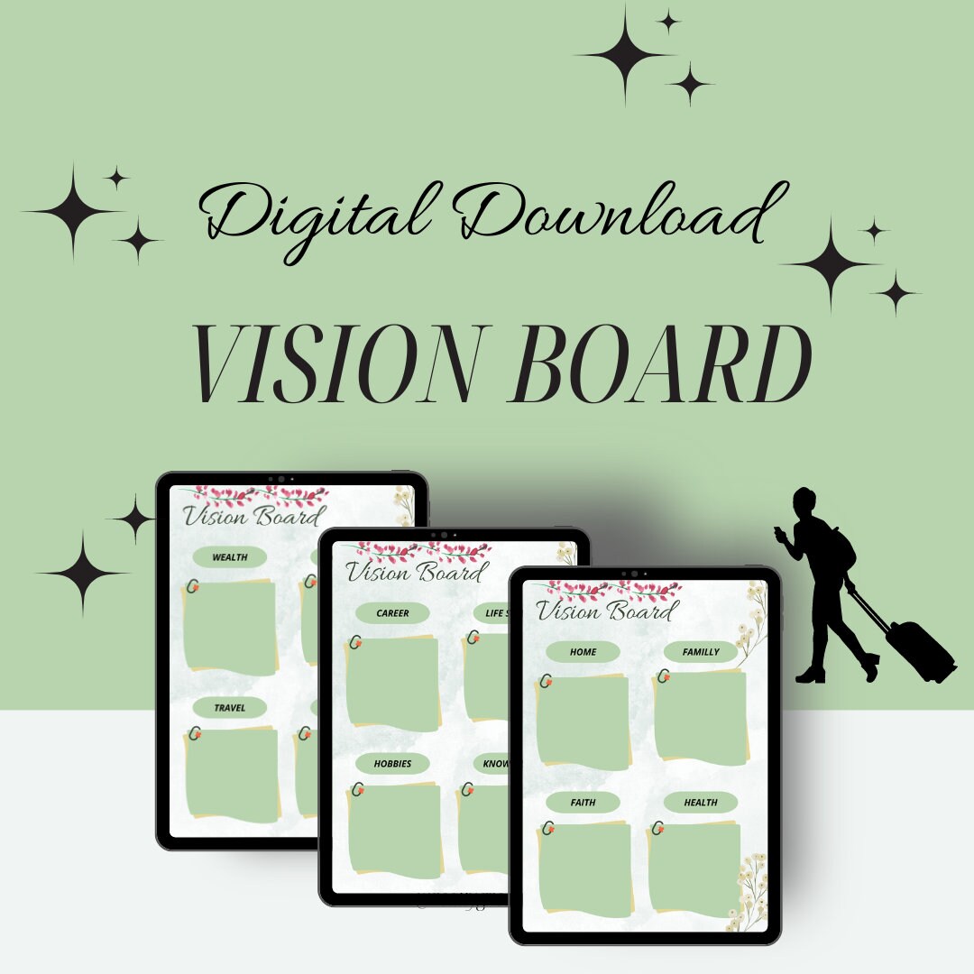Digital Vision Board Manifestation Board Vision Board Kit Self ...