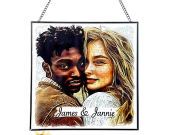 Your Photograph Transformed Custom Stained Glass Suncatcher, Personalized Gifts, Window Hanging, Christmas Ornaments