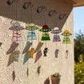 Custom Stained Glass Cat UFO Spaceship Suncatcher: Pressed Flower Alien Encounter Mobile