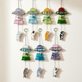 Custom Stained Glass Cat UFO Spaceship Suncatcher: Feline Alien Encounter Mobile