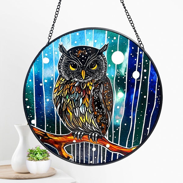 Stained Glass Owl Svg Etsy