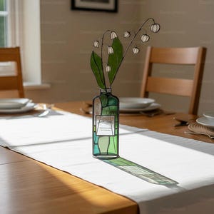 Personalized Lily of the Valley Stained Glass Suncatcher - Botanical ...