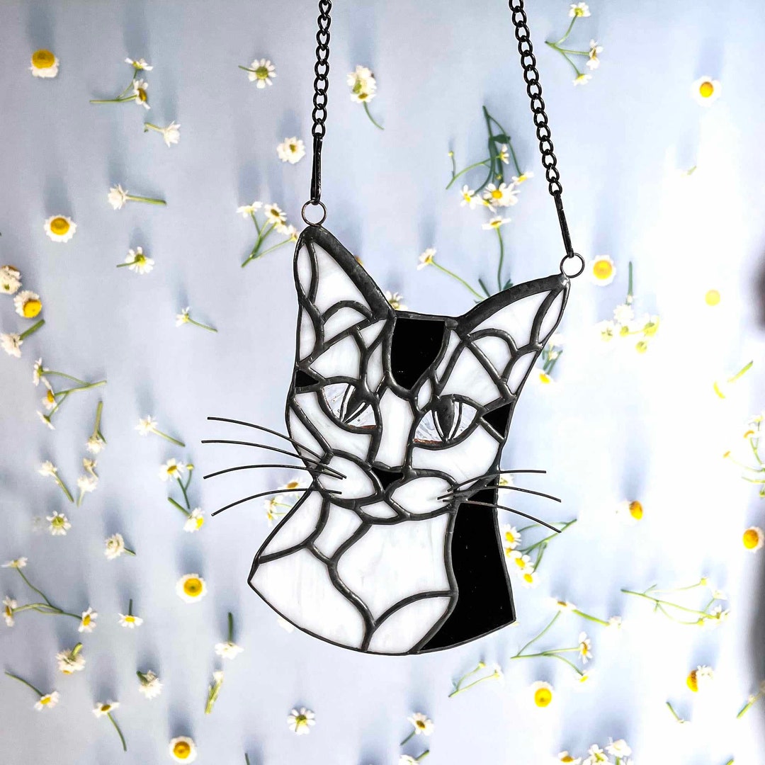 Custom Pet Stained Glass Portrait Suncatcher Ornaments, Gifts, Artwork