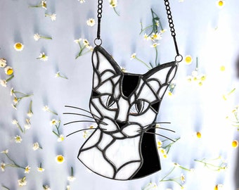 Custom Pet Stained Glass Portrait Suncatcher Ornaments, Gifts, Artwork for Windows and Home Decor