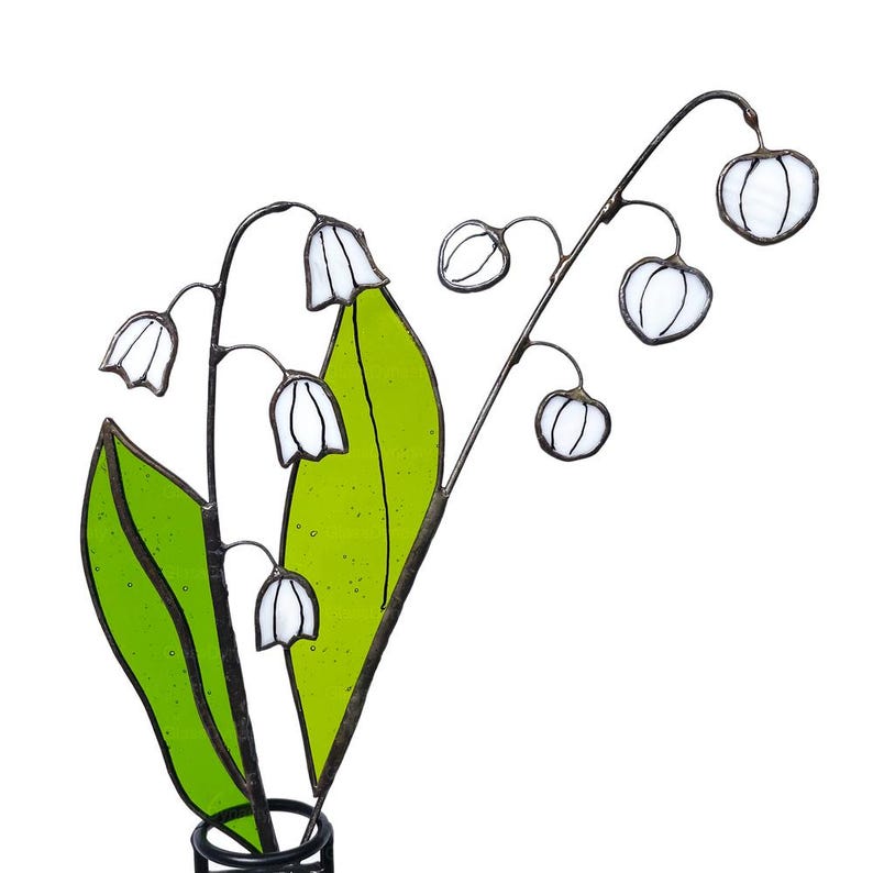 Personalized Lily of the Valley Stained Glass Suncatcher - Botanical ...