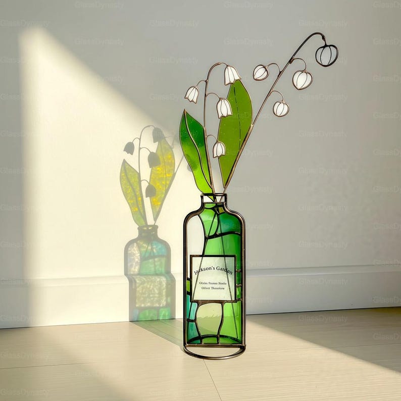 Personalized Lily of the Valley Stained Glass Suncatcher - Botanical ...