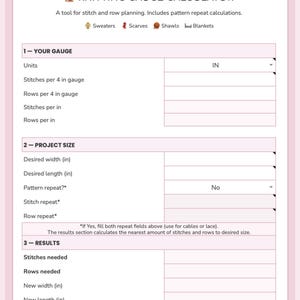 Calcolatore di ripetizione di calibro e schema