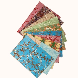 Unique Hand Marbled Papers - A3 size- for bookbinding, decoupage, stationery crafts or restoration - SELECTION