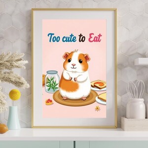 Funny Cute Breakfast Digital Poster – Printable PDF Art, Kawaii Kitchen Wall Decor, Instant Download, Last Minute Brunch Gift