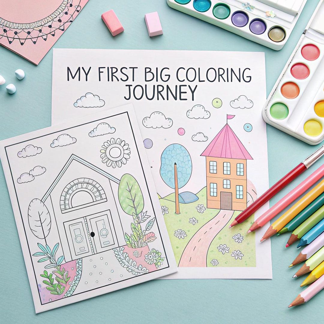 Kids Coloring Book, Fun Beginner Activity Pages (PDF) - Etsy