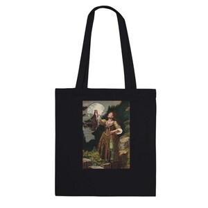 Lady of the Moon Tote Bag - Witchy Goddess Design - Eco-Friendly Cotton Bag