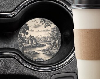 Posavasos de estilo rústico francés para coche, portavasos de esteatita, accesorio de lujo para vehículo, diseño elegante que absorbe la humedad, decoración de interiores, nuevo