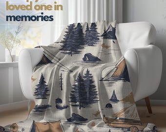 Manta tejida para acampar: diseño rústico de tienda de campaña de montaña