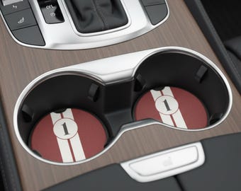 Posavasos de coche con rayas de carreras, portavasos de esteatita - Regalo para piloto