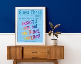 Große Größe Benutzerdefinierte Gast Check Print Wandkunst College Wohnheim Dekor Geschenk für ihn Bar Warenkorb Kunstdruck ein gutes Gefühl Geschenk für sie Preppy Wand Kunst Druck
