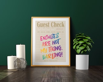 Benutzerdefinierte Gast Check Print Preppy Wand Kunst Wohnkultur Geschenk für sie Bar Warenkorb Kunstdruck Geschenk für ihn Große Wand Kunst Druck