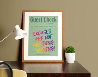 Große benutzerdefinierte Gast Check Print Wand Kunst Wohnkultur Geschenk Bar Warenkorb Kunstdruck wohlfühlen Geschenk für sie Preppy Wand Kunst Print