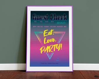 TWILIGHT aangepaste jaren 80 retro stijl gast cheque Wall Art Print College slaapzaal decor cadeau voor hem Bar winkelwagen Art Print Feel Good Vibes cadeau voor haar