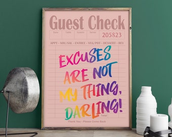 Rosa Benutzerdefinierte Gast Check Print Wandkunst College Wohnheim Dekor Geschenk für sie Wohlfühl Vibes Bar Warenkorb Kunstdruck Große Größe Preppy Wand Kunst Druck