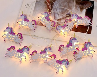 Unicorn Fairy Lights - String Lights - Cute Pony - Night Light - Room Decoration - Mythical - Fantasy