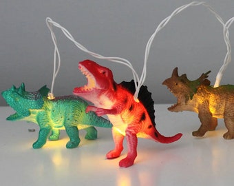 Dinosaur Fairy Lights - LED String Lights - Nursery - Lantern - Night light - Children - Kids Room Decor - T Rex - Jurassic - Dino World