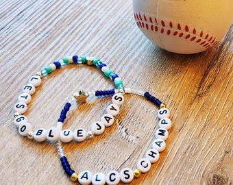 Toronto Blue Jays Friendship Bracelets | Handmade Set of 2, 3, 5, or 10 | Game Day Trading | 2025 World Series | Customizable