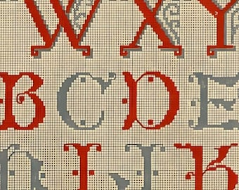 Vintage Cross Stitch Alphabet & Monogram Patterns (PDF Download)