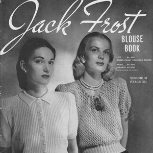 Jack Frost Blouse Book Vol.43, Vintage 1940s, Knitting Pattern Book, PDF Instant Download