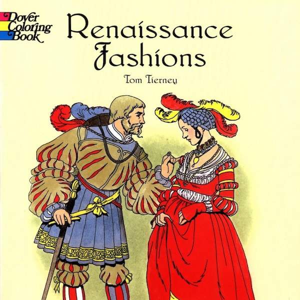Coloring Book Renaissance Fashions, Pdf Instant Download